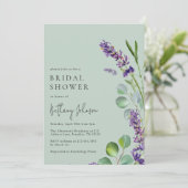 モダンシンプルサージグリーンフローラブライダルシャワー 招待状 (スタンド正面)