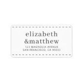 モダンシンプルシックかわいいステッチ差出人住所 ラベル (正面)