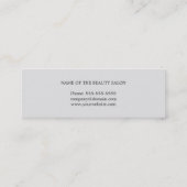 モダンシンプルシックなグレー淡い色のピンクメイクアップアーティスト スキニー名刺 (裏面)