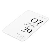 モダンシンプルシックな結婚式の日付を保存 マグネット (左側)