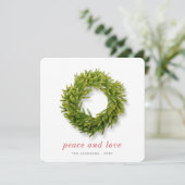 モダンシンプルシッククリスマスリース シーズンカード (スタンド正面)