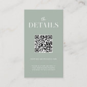 モダンシンプルシックセージ結婚グリーン エンクロージャーカード (正面)