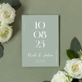 モダンシンプルシックセージ結婚グリーン セーブザデート