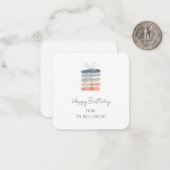 モダンシンプルシックハッピーバースデー ノートカード (正面/裏面インサイチュ)