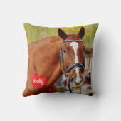 モダンシンプルシックパーソナライズされたペット馬写真 クッション (裏面)