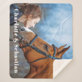 モダンシンプルシックパーソナライズされたペット馬写真 シェルパブランケット (正面)