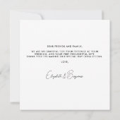 モダンシンプルシックパーソナライズされた写真結婚ズ サンキューカード (裏面)