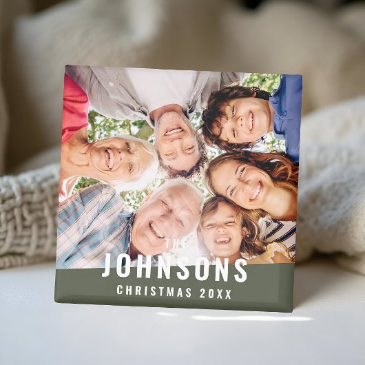 モダンシンプルシックモダンファミリーフォトホリデー マグネット