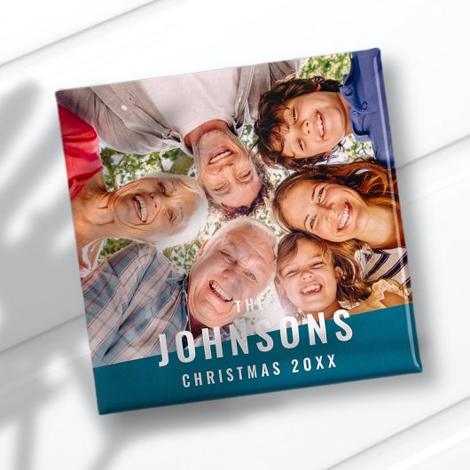 モダンシンプルシックモダンファミリーフォトホリデー マグネット