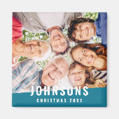 モダンシンプルシックモダンファミリーフォトホリデー マグネット (正面)