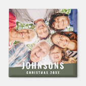 モダンシンプルシックモダンファミリーフォトホリデー マグネット (正面)