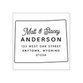 モダンシンプルシックワイオミング州差出人住所 ラバースタンプ (インプリント)