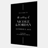 モダンシンプルシック白黒結婚歓迎 アクリルサイン (傾斜)