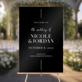 モダンシンプルシック白黒結婚歓迎 アクリルサイン