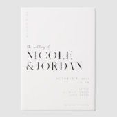 モダンシンプルシック結婚式招待状 ベラム紙招待状 (正面)