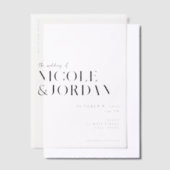 モダンシンプルシック結婚式招待状 ベラム紙招待状 (オフセット)