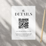 モダンシンプルシック・ブラック&ホワイト結婚ズ エンクロージャーカード<br><div class="desc">シックなモダンデザインとミニマルエレガントスタイルを搭載した結婚式招待状エンクロージャカード。</div>