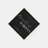 モダンシンプルシック・ブラック&ホワイト結婚ズ スタンダードカクテルナプキン (角)