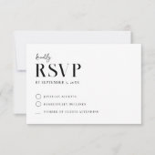 モダンシンプルシック・ブラック&ホワイト結婚ズ 出欠カード (正面)