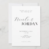 モダンシンプルシック・ブラック&ホワイト結婚ズ 招待状 (正面)