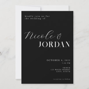 モダンシンプルシック・ブラック&ホワイト結婚ズ 招待状