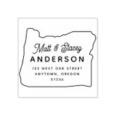 モダンシンプルシックOREGON州差出人住所 ラバースタンプ (インプリント)