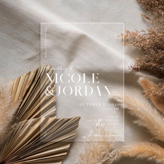 モダンシンプルシッ結婚クス アクリル招待状