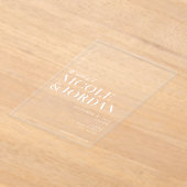 モダンシンプルシッ結婚クス アクリル招待状 (レイダウン)