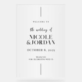 モダンシンプルシッ結婚ク アクリルサイン (正面)