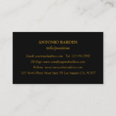 モダンシンプルシャイン金属金ゴールドとブラック 名刺 (裏面)