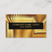 モダンシンプルシャイン金属金ゴールドとブラック 名刺 (正面)
