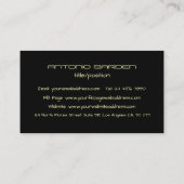 モダンシンプルシャイン金属金ゴールドとブラック 名刺 (裏面)