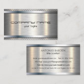 モダンシンプルシャイン金属銀およびブラック 名刺 (正面/裏面)