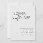 モダンシンプルシルバーグレーオールインワン結婚ズ 招待状 (正面)