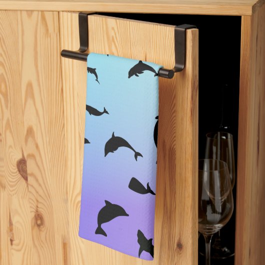 モダンシンプルジンベイジンベイジンコウ キッチンタオル (三つ折り)