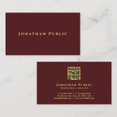 モダンシンプルスキャン可能QRコードフェイク金ゴールド文字 名刺 (正面/裏面)