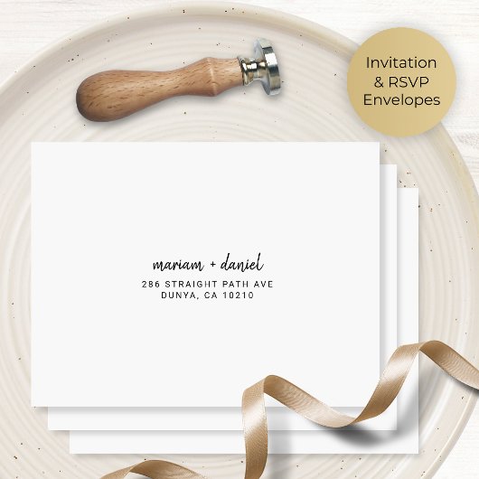 モダンシンプルスクリプト名の結婚差出人住所 セルフインキングスタンプ