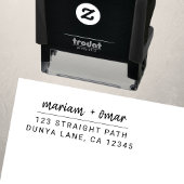 モダンシンプルスクリプト名の結婚差出人住所 セルフインキングスタンプ