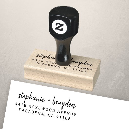 モダンシンプルスクリプト名の結婚差出人住所 ラバースタンプ
