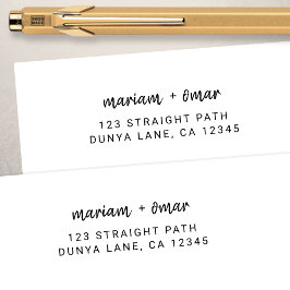 モダンシンプルスクリプト名の結婚差出人住所 ラベル