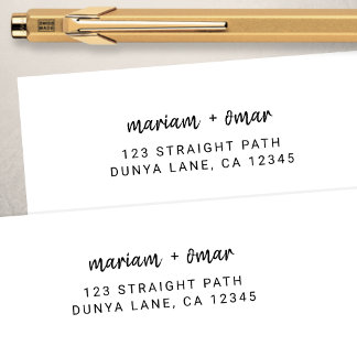 モダンシンプルスクリプト名の結婚差出人住所 ラベル