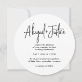 モダンシンプルスクリプト＆フォトユニークラウンドウェディング 招待状 (正面)