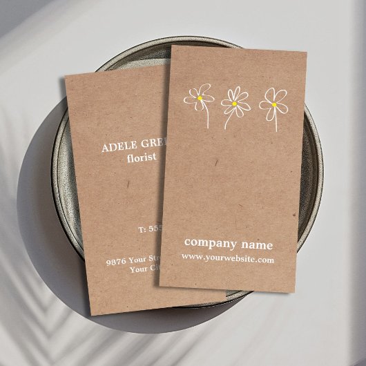  モダンシンプルスケッチフローラ  名刺