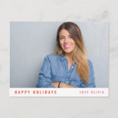 モダンシンプルスタイリッシュクリスマス独身の写真 シーズンポストカード (正面)