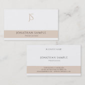 モダンシンプルスタイリッシュプロフェッショナルモノグラムプレーン 名刺 (正面/裏面)