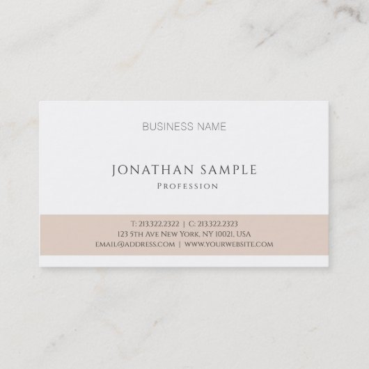 モダンシンプルスタイリッシュプロフェッショナルモノグラムプレーン 名刺 (裏面)