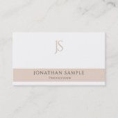 モダンシンプルスタイリッシュプロフェッショナルモノグラムプレーン 名刺 (正面)