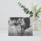 モダンシンプルスタイリッシュ写真の日付を保存 案内ポストカード (スタンド正面)