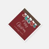 モダンシンプルストッキングホリデーパーティー スタンダードカクテルナプキン (角)