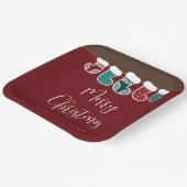 モダンシンプルストッキングホリデーパーティー ペーパープレート (傾斜あり)